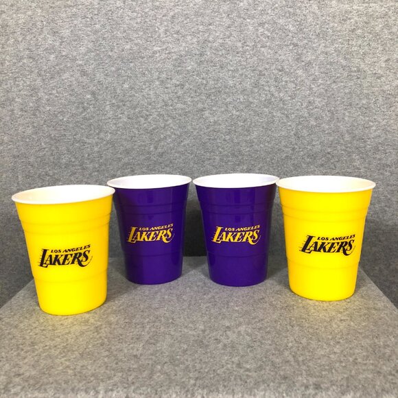 Los Angeles Lakers Set of 4 insulated 16 oz Insulated Drinking Cups - Picture 2 of 3